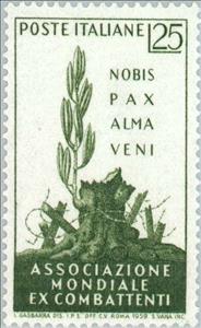 Stamp, Olive branch on the tree trunk, Italy,  , Special Occasions