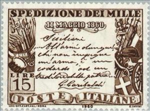 Stamp, Proclaim of Garibaldi in Sicily, Italy,  , Famous People, Commemoration, Documents, Anniversaries and Jubilees
