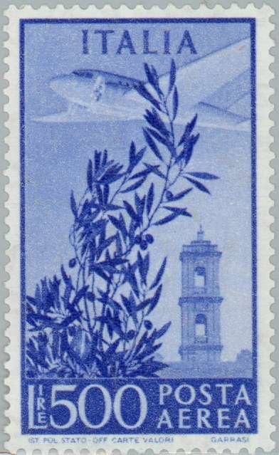 Olive tree, airplane and tower of the Campidoglio