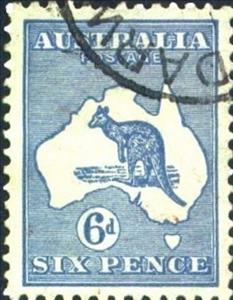 Stamp, Kangaroo and map, Australia,  , Maps, Kangaroos, Animals (Fauna)
