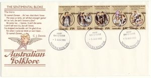 First Day Cover, The Sentimental Bloke - First Day Cover, Australia,  