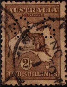 Stamp, Kangaroo and Map, Perforated OS, Australia,  , Maps, Mammals, Animals (Fauna)