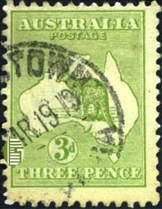 Stamp, Kangaroo and map, Australia,  , Maps, Kangaroos, Animals (Fauna)