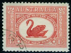 Stamp, Black Swan (Cygnus atratus), Australia,  , Stamps