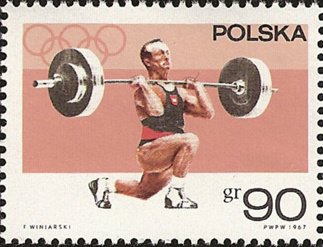 Se-tenant, Weight lifter, Poland,  , Olympic Games, Weightlifting