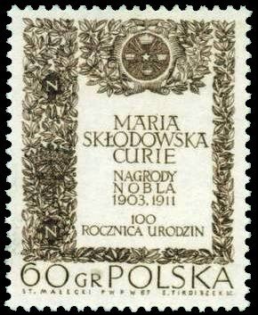 Stamp, Nobel Prize diploma, Poland,  