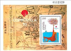 Souvenir Sheet, Compostela Holy Year, Spain,  , Commemoration, Saints