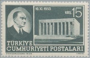 Stamp, Ataturk mausoleum, Turkey,  