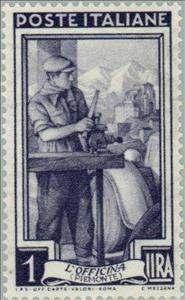 Stamp, Piemonte - the workshop, Italy,  , Professions