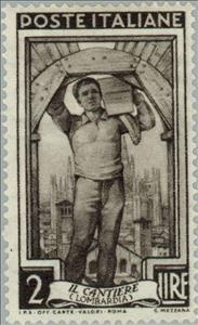 Stamp, Lombardia - the yard, Italy,  , Professions