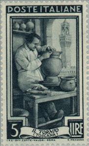 Stamp, Toscana - the lathe, Italy,  , Professions