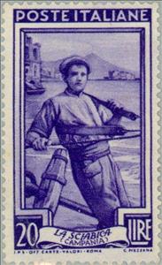 Stamp, Campania - the Trawling, Italy,  , Professions
