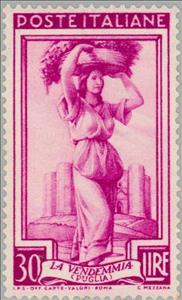 Stamp, Puglia - the harvest, Italy,  , Professions