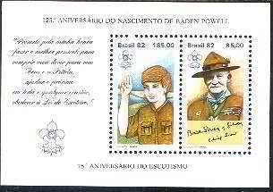 Souvenir Sheet, 75º birth Scouting, Brazil,  , Scouting