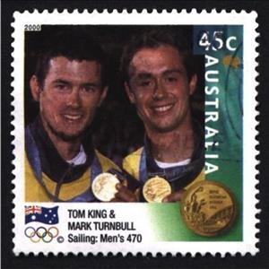Stamp, Mens 470 Dinghy, offset, Australia,  , Sailing, Olympic Games, Athletes