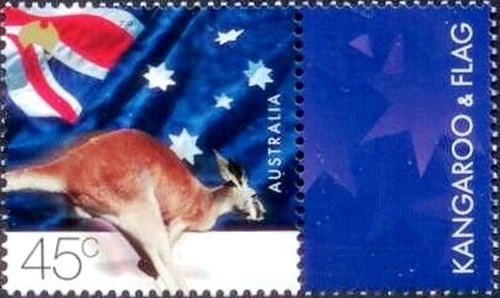 Red Kangaroo & Flag