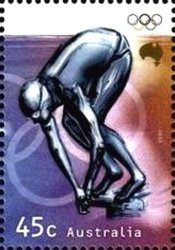 Stamp, Swimming, Australia,  , Olympic Games