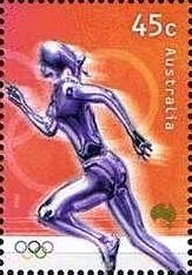 Stamp, Running, Australia,  , Olympic Games