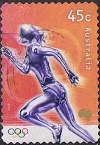 Stamp, Running, Australia,  , Olympic Games