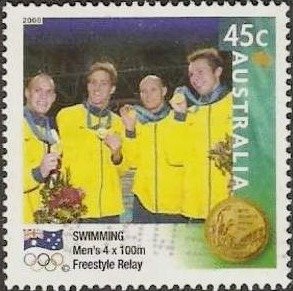 Stamp, 4 X 100m F, Australia,  , Olympic Games
