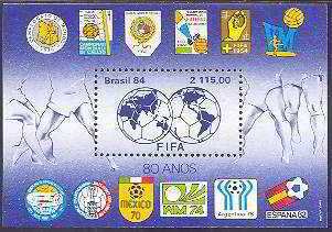 Souvenir Sheet, 80 years FIFA, Brazil,  , Sport, Football (Soccer)