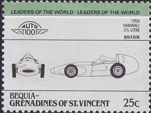 Stamp, Vanwall 2,5 litre (1958), Saint Vincent and The Grenadines,  , Cars