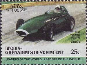 Stamp, Vanwall 2,5 litre (1958), Saint Vincent and The Grenadines,  , Cars