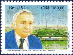 Stamp, Tribute Carlos Castello Branco, Brazil,  , Politicians, Politics