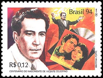 Stamp, Century Born Vicente Celestino, Brazil,  , Singers