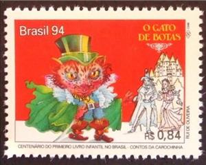 Stamp, Century First Child Book - Contos da Carochina - O gato de b, Brazil,  