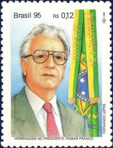 Stamp, Tribute President Itamar Franco, Brazil,  