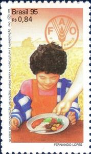Stamp, 50 years FAO, Brazil,  