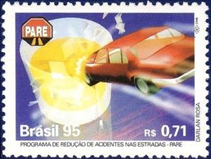 Stamp, Reducing Accidents Campaign - Drink, Brazil,  , Roadsafety