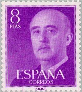 Stamp, Franco, General, Spain,  , Heads of State, Famous People, Generals