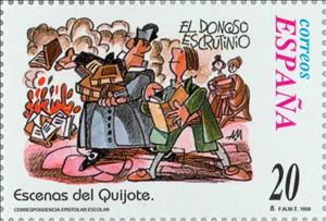 Stamp, School Correspondence. Don Quixote, Spain,  , Famous People, Books, Middle Ages