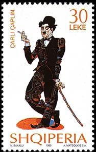 Stamp, Ch. Chaplin(1889-1977)British comedian, Albania,  
