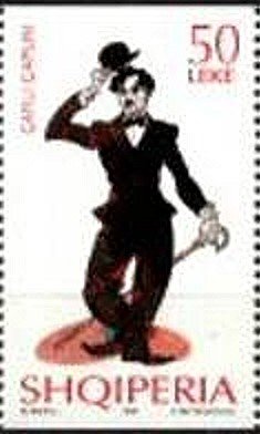 Stamp, Ch. Chaplin(1889-1977)British comedian, Albania,  