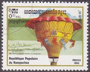 Stamp, 200th Anniversary of ballooning, Cambodia,  , Air Balloons
