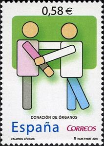 Stamp, Civic Values: Organ Donation, Spain,  , Medical Science
