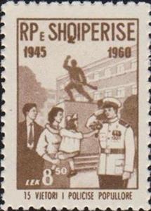 Stamp, Policeman, Albania,  