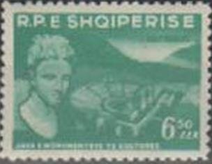 Stamp, Apollo Head, Amphitheater in Butrint, Albania,  , Culture