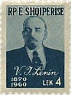 Stamp, Vladimir Lenin (1870-1924), Albania,  , Heads of State, Politicians, Revolutionaries, Communism, Dictators, Anniversaries and Jubilees