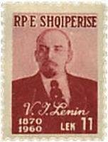 Stamp, Vladimir Lenin (1870-1924), Albania,  , Heads of State, Politicians, Revolutionaries, Communism, Dictators, Anniversaries and Jubilees