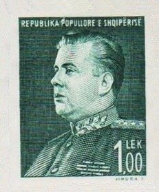 Stamp, President E. Hoxha, Albania,  , Politicians
