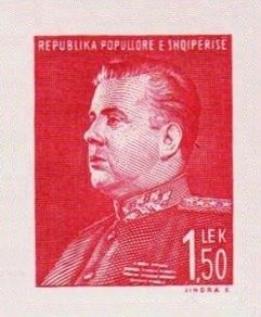 Stamp, President E. Hoxha, Albania,  , Politicians