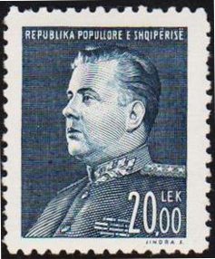 Stamp, President E. Hoxha, Albania,  , Politicians