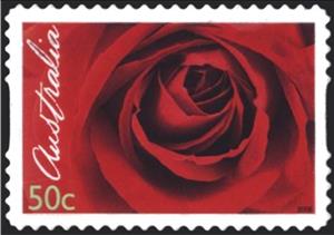 Stamp, Red Rose, Australia,  