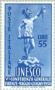 Stamp, The "Perseus" by Cellini, Italy,  , Sculptures, Special Occasions, Mythology, U.N.O., UNESCO, Conferences