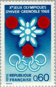 Stamp, Prelude to the Winter Olympics in Grenoble, France,  , Sport, Olympic Games