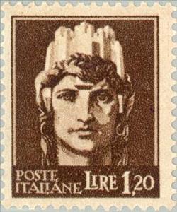 Stamp, Italy turreted, Italy,  , Heads of State, Emperors